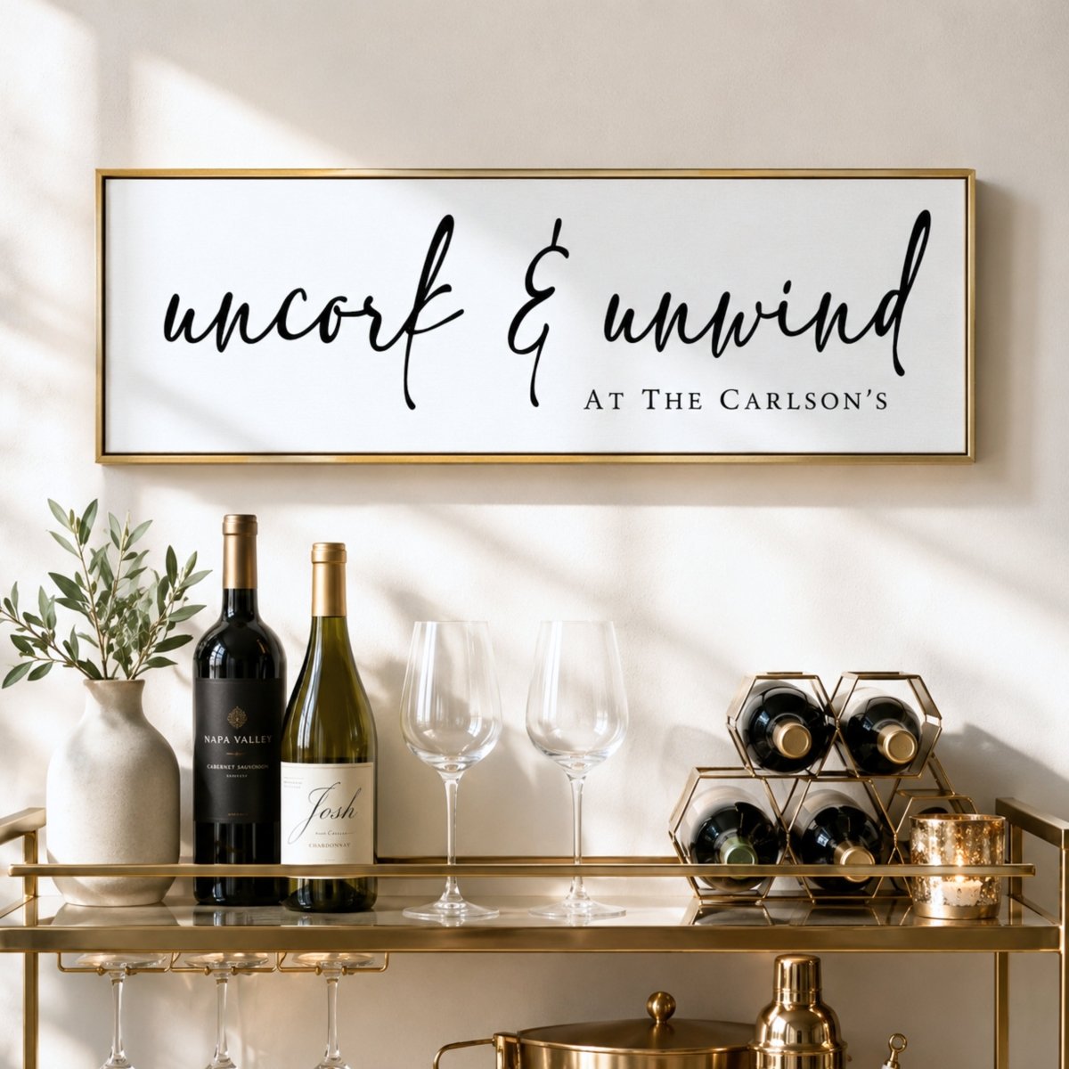 Uncork & Unwind Sign | Wine Wall Decor - Lumberwave Creations