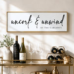 Uncork & Unwind Sign | Wine Wall Decor - Lumberwave Creations