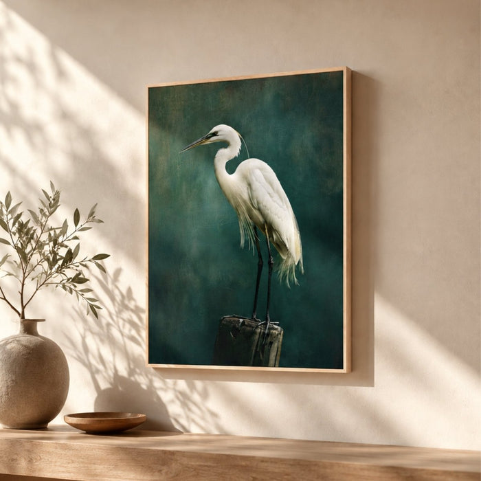 Vintage Egret Print – Crane Wall Art | Antique Bird Art & Nature Decor - Lumberwave Creations