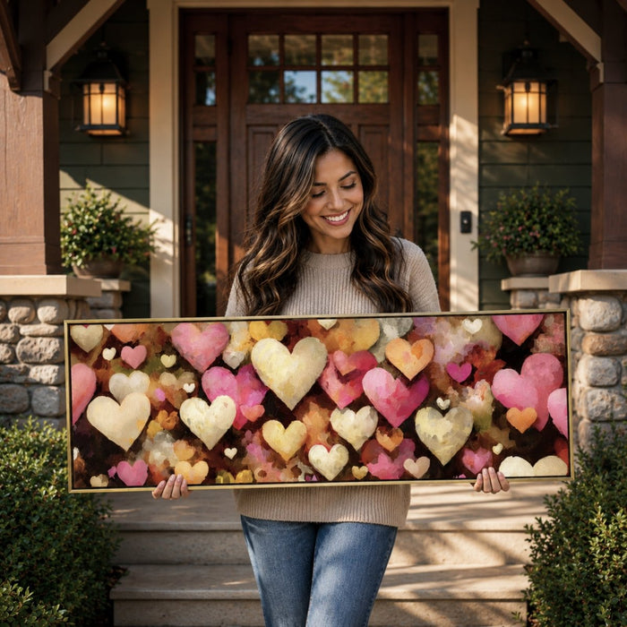 Vintage Heart Wall Art – Romantic Valentines Day Decor | Neutral Tone Art Canvas - Lumberwave Creations