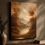 Warm Landscape Art Print – Trees And Mountains Art With Neutral Color Decor - Lumberwave Creations