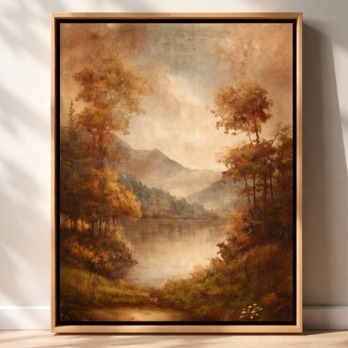 Warm Landscape Art Print – Trees And Mountains Art With Neutral Color Decor - Lumberwave Creations