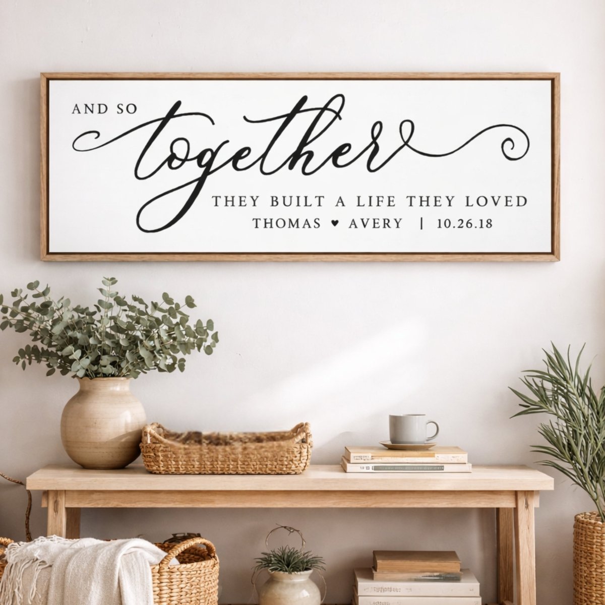 Wedding Anniversary Sign - Together They Built A Life They Loved Print - Lumberwave Creations