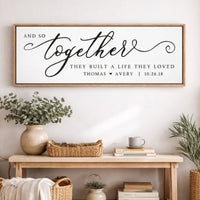 Wedding Anniversary Sign - Together They Built A Life They Loved Print - Lumberwave Creations