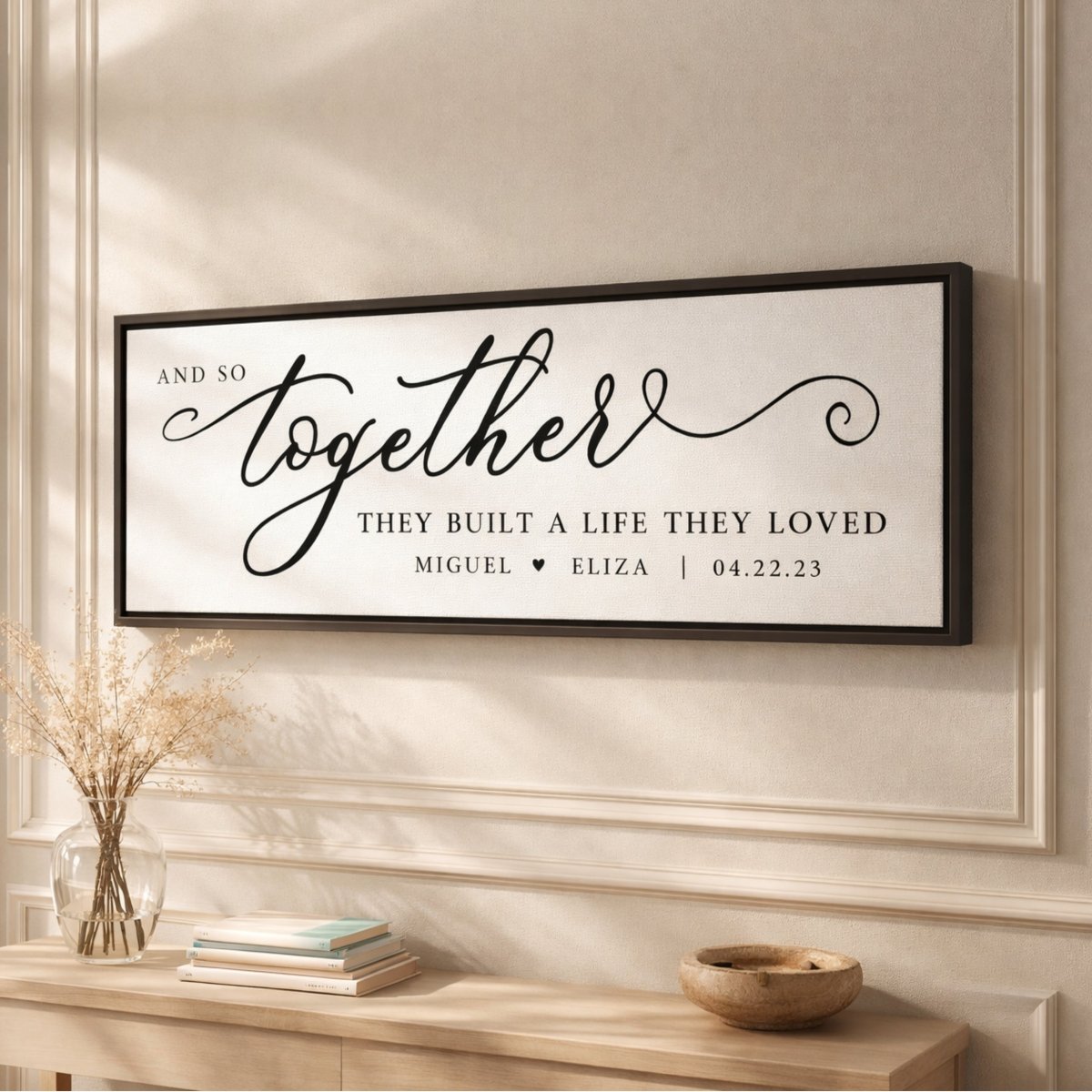 Wedding Anniversary Sign - Together They Built A Life They Loved Print - Lumberwave Creations