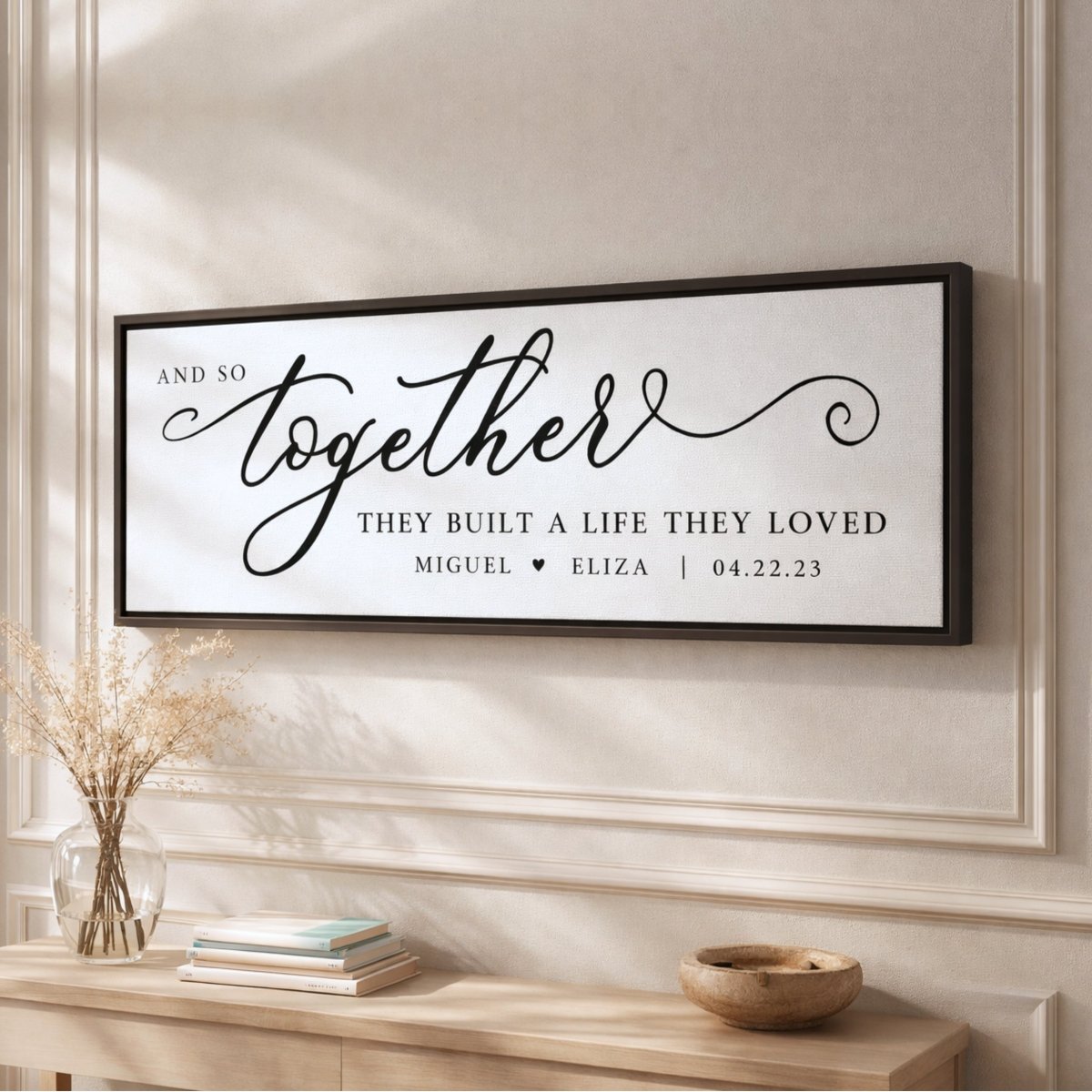 Wedding Anniversary Sign - Together They Built A Life They Loved Print - Lumberwave Creations