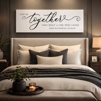 Wedding Anniversary Sign - Together They Built A Life They Loved Print - Lumberwave Creations