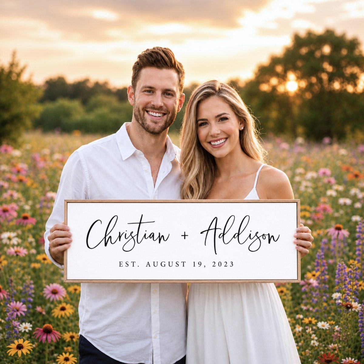 Wedding Date Sign – Personalized Last Name Established Sign | Rustic Wedding Decor - Lumberwave Creations