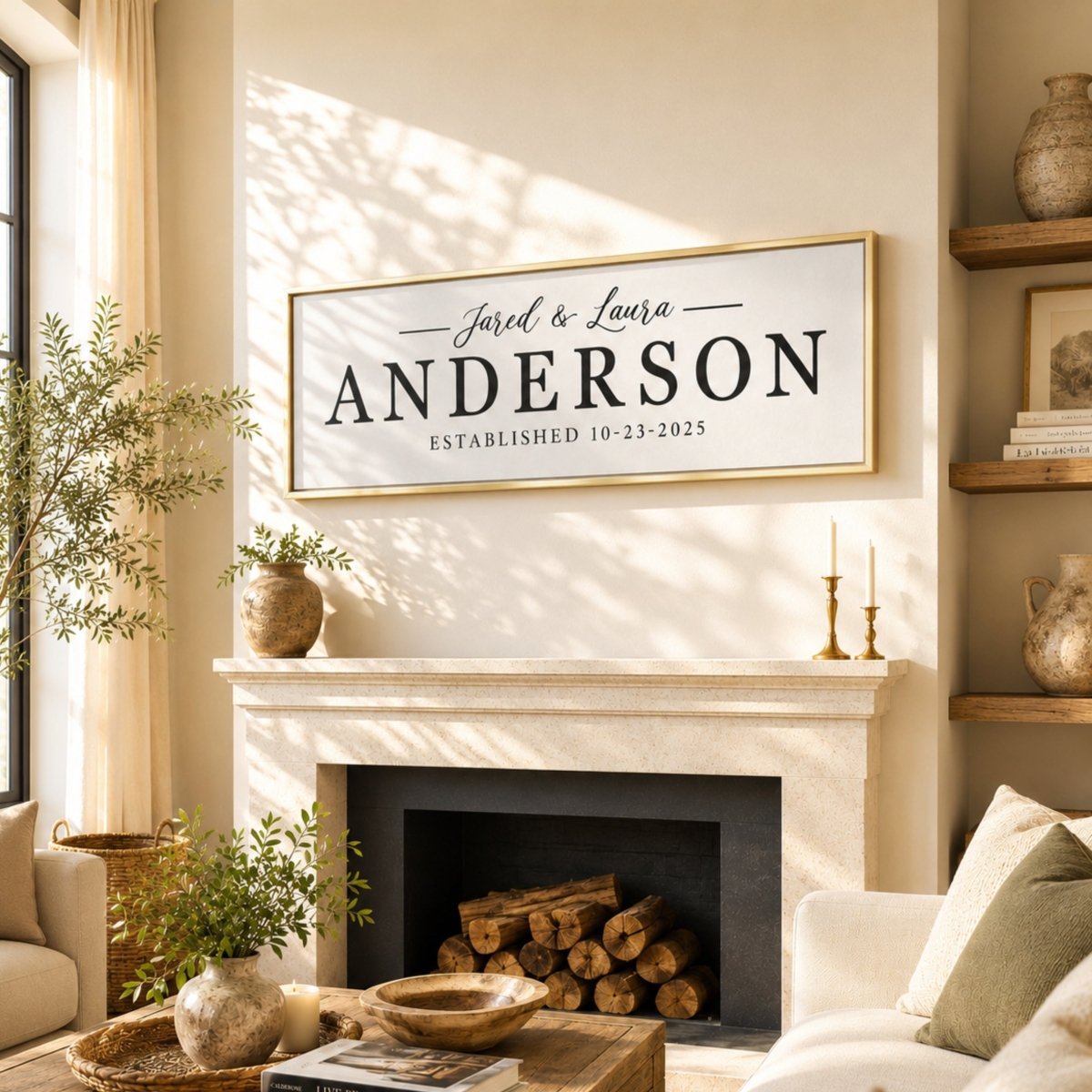 Wedding Last Name Sign - Personalized Custom Last Name Plaque & Established Date Display - Lumberwave Creations