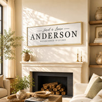 Wedding Last Name Sign - Personalized Custom Last Name Plaque & Established Date Display - Lumberwave Creations
