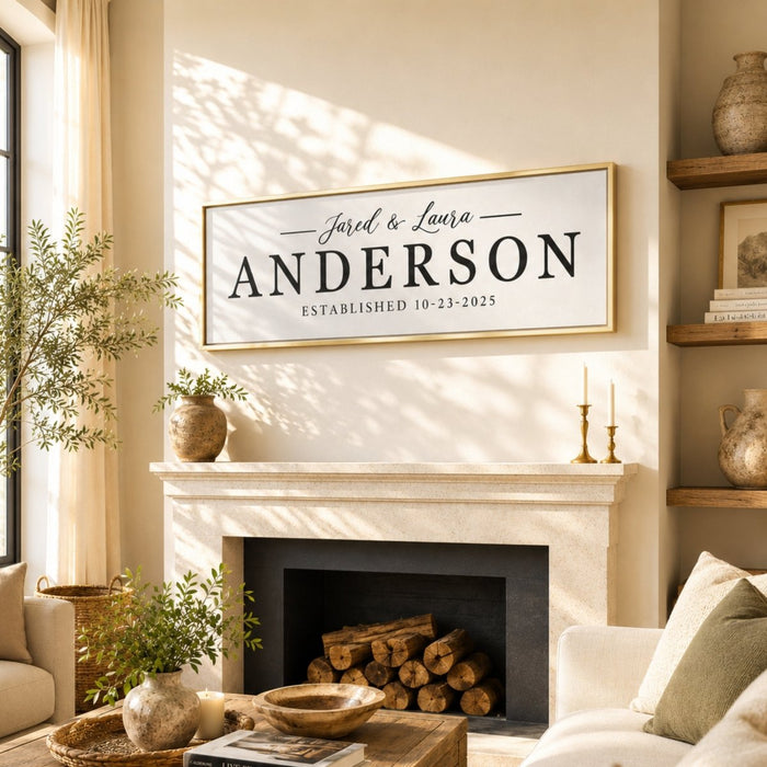 Wedding Last Name Sign - Personalized Custom Last Name Plaque & Established Date Display - Lumberwave Creations