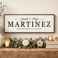 Wedding Last Name Sign - Personalized Custom Last Name Plaque & Established Date Display - Lumberwave Creations