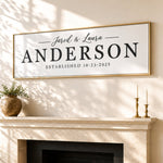 Wedding Last Name Sign - Personalized Custom Last Name Plaque & Established Date Display - Lumberwave Creations