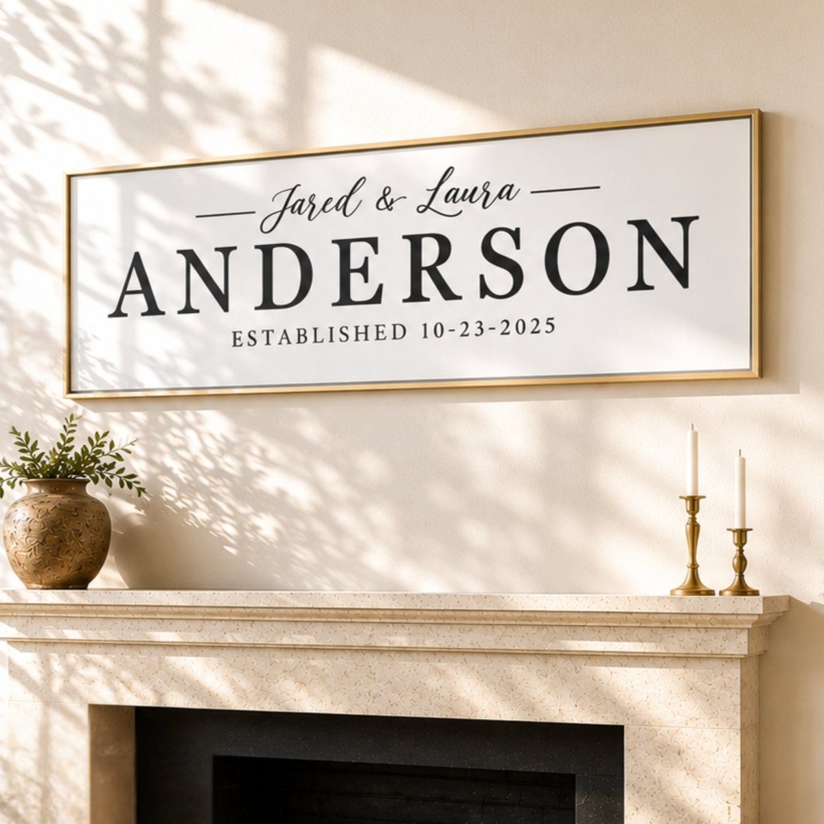 Wedding Last Name Sign - Personalized Custom Last Name Plaque & Established Date Display - Lumberwave Creations