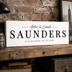 Wedding Last Name Sign - Personalized Custom Last Name Plaque & Established Date Display - Lumberwave Creations