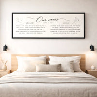 Wedding Vows Sign - Custom Anniversary Gift | Personalized His And Her Print - Lumberwave Creations