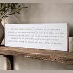 Welcome Home Sign - Come In Stay Awhile Entryway Wall Art & Rustic Home Decor - Lumberwave Creations