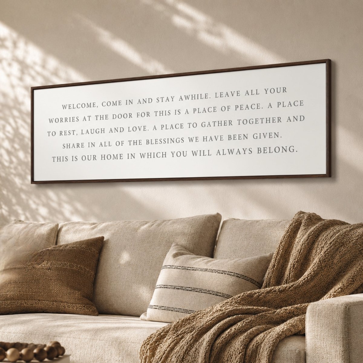 Welcome Home Sign - Come In Stay Awhile Entryway Wall Art & Rustic Home Decor - Lumberwave Creations