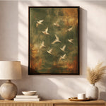 White Birds Wall Art – Flock of Birds Print | Rustic Nature Art Decor - Lumberwave Creations