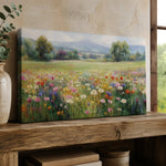 Wildflower Wall Art for Living Room, Vintage Mountain Floral Print, Meadow Flowers Canvas Sign - Lumberwave Creations