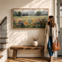 Wildflower Wall Art for Living Room, Vintage Mountain Floral Print, Meadow Flowers Canvas Sign - Lumberwave Creations