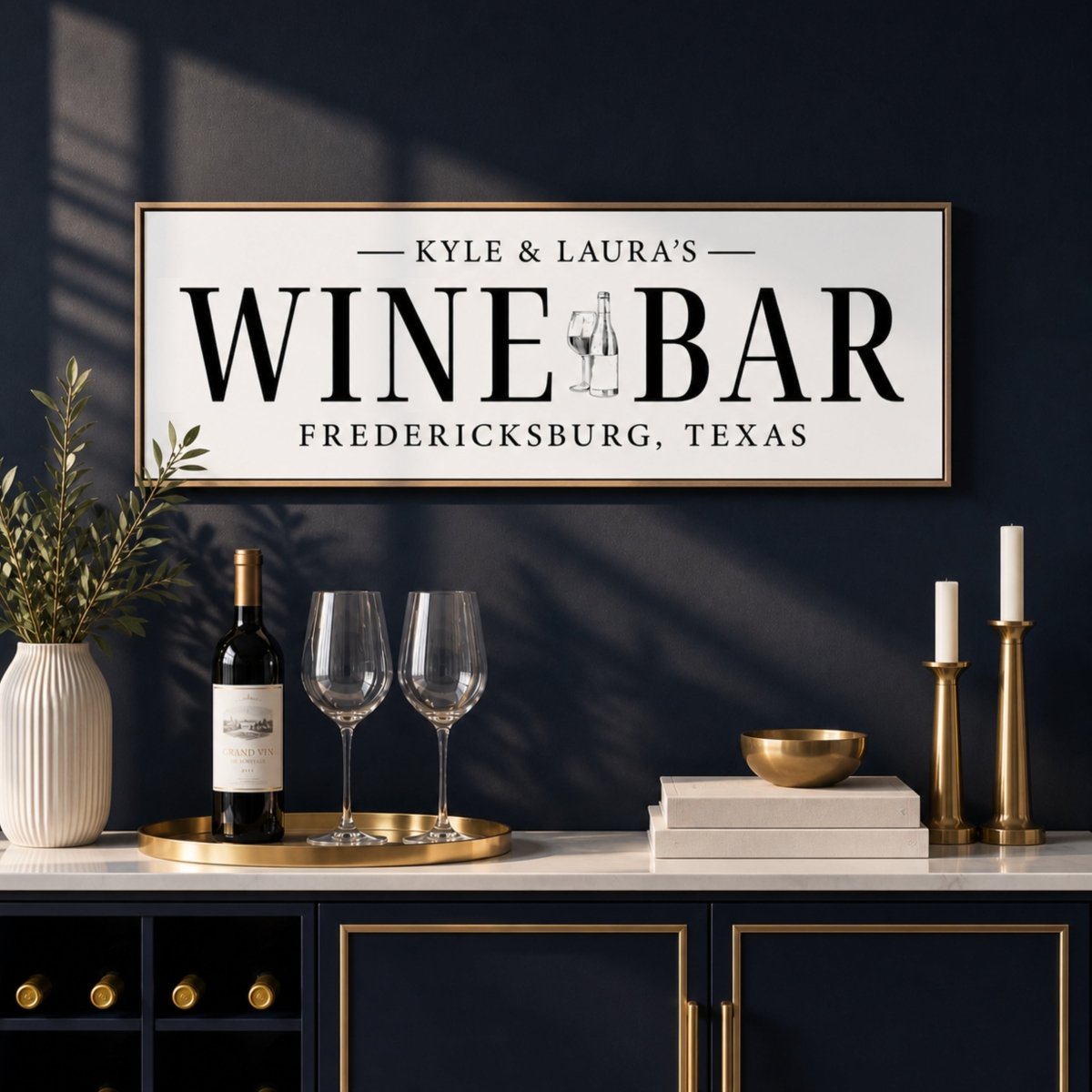 Wine Bar Sign - Custom Wine Cellar Decor & Personalized Winery Signs - Lumberwave Creations