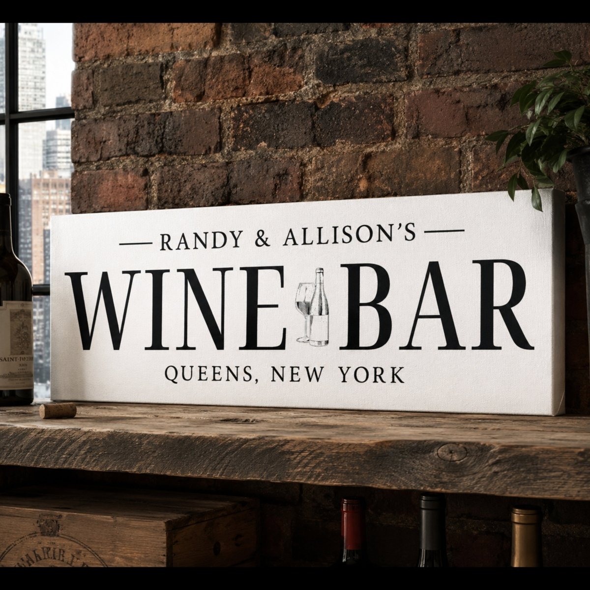 Wine Bar Sign - Custom Wine Cellar Decor & Personalized Winery Signs - Lumberwave Creations