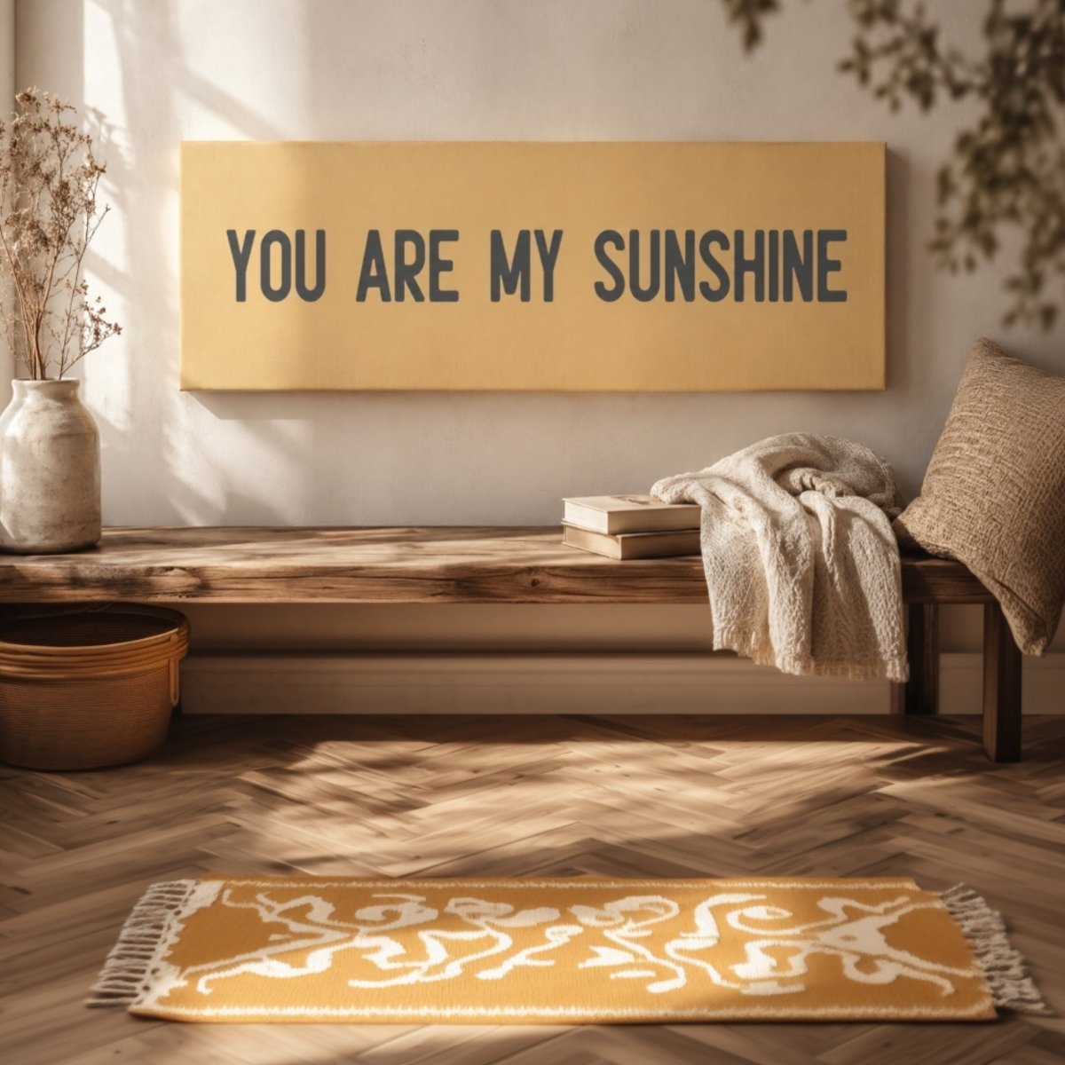 You Are My Sunshine Print | Boho Nursery Sign, Sunshine Wall Art, Wood Framed Sign - Lumberwave Creations