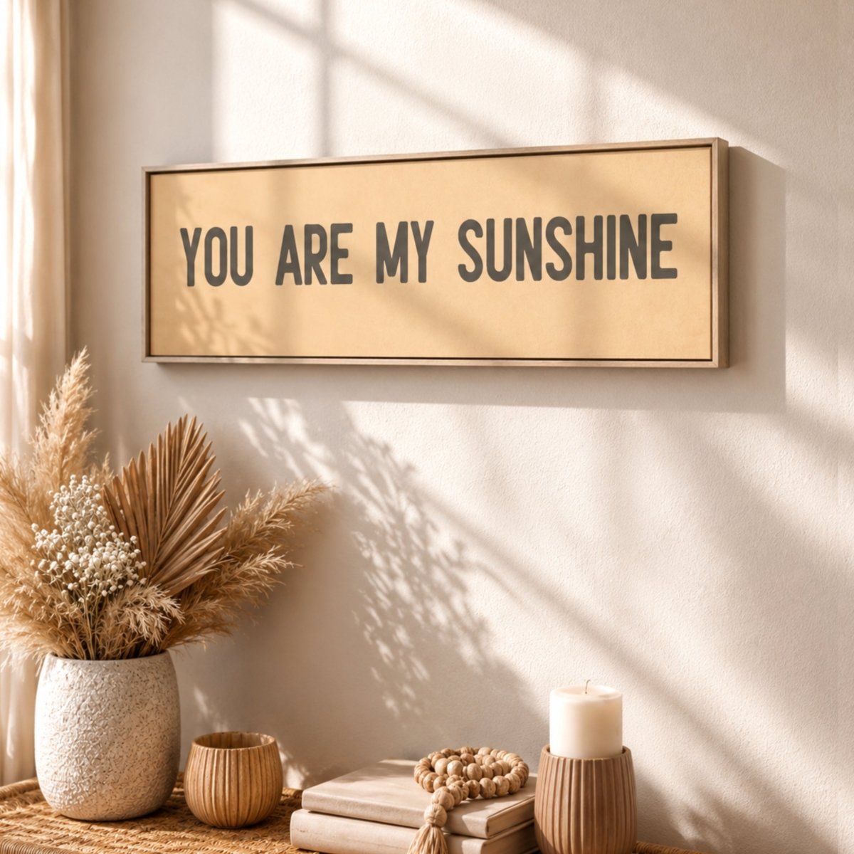 You Are My Sunshine Print | Boho Nursery Sign, Sunshine Wall Art, Wood Framed Sign - Lumberwave Creations