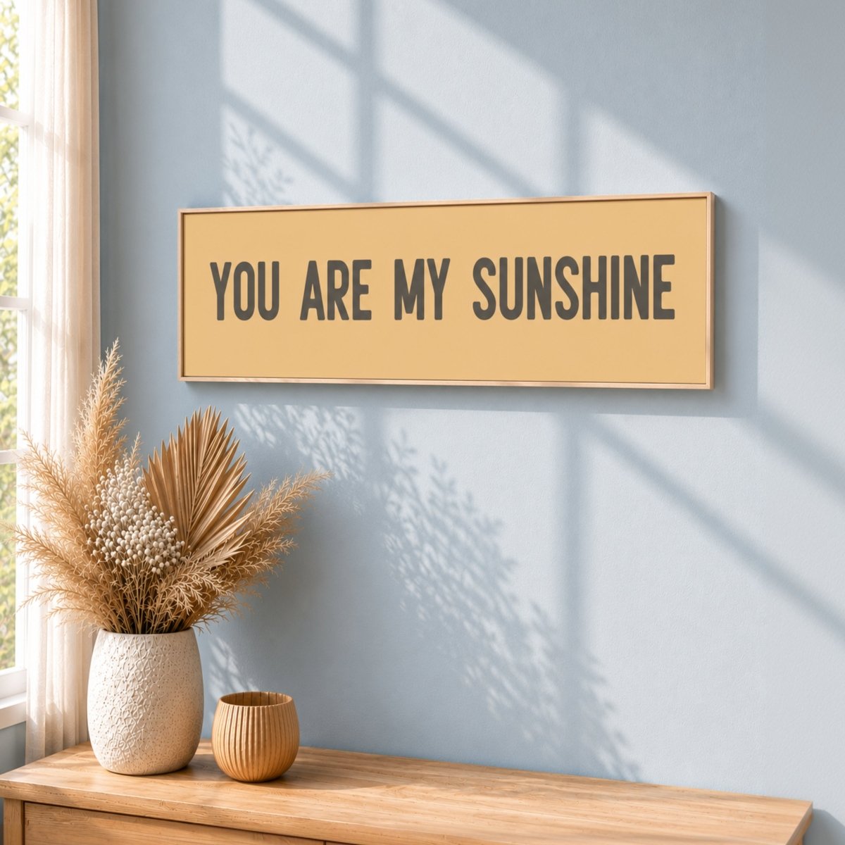 You Are My Sunshine Sign | Boho Nursery Wall Decor | Neutral Kids Room Art - Lumberwave Creations