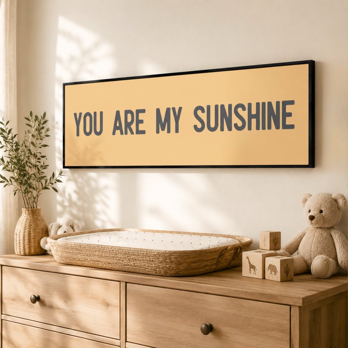 You Are My Sunshine Sign | Boho Nursery Wall Decor | Neutral Kids Room Art - Lumberwave Creations